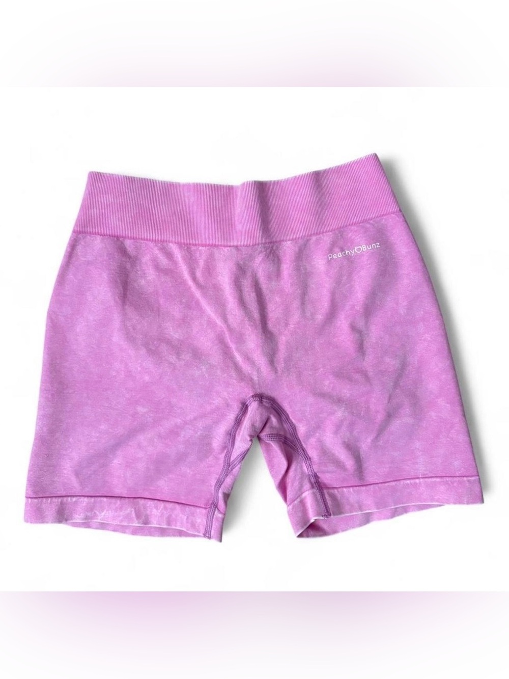 Pink Acid Wash V-Back Gym Shorts